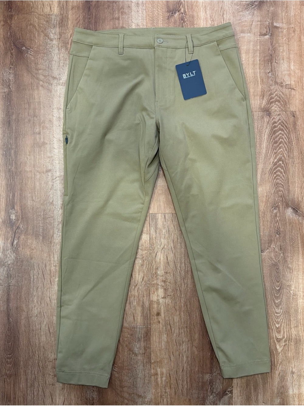 BYLT Premium Basics Everyday Jogger Pants Mens 36 Tan 29” Inseam Nylon Stretch